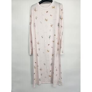 NWOT Gelato Pique Loungewear Long-sleeve T-Shirt Dress One Size Pink #1H424